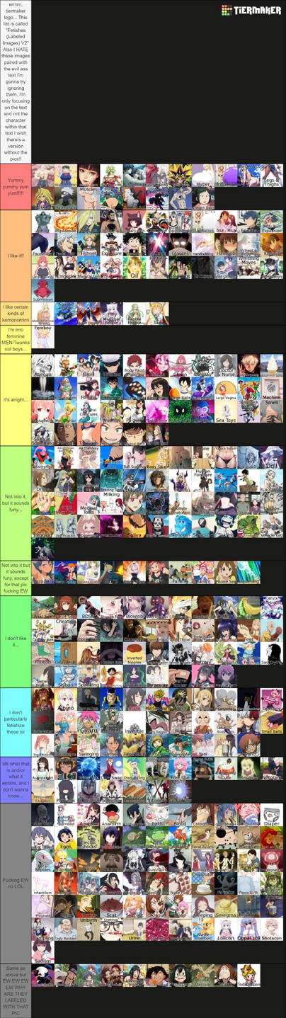 bbiiig fetish tier list lol pretty swwag huh? kiss it, bitch